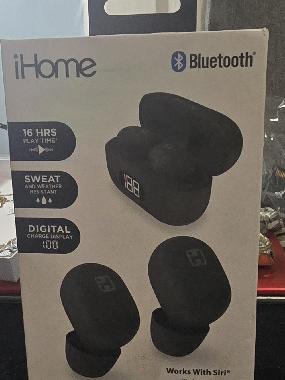iHome True Wireless Earbuds — Black Matte Charging Case